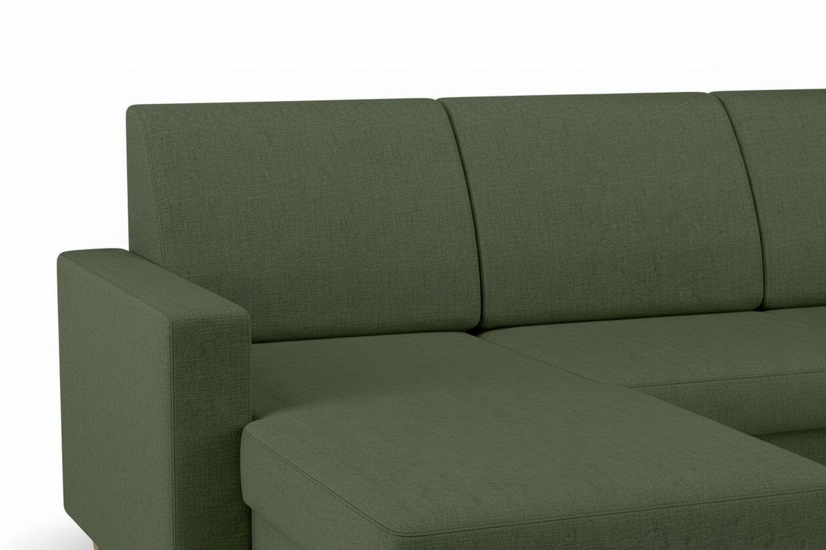 WOHNLANDSCHAFT NIKAS Grün Bouclé  - Buchefarben/Grün, Design, Holz/Textil (310/160/145cm) - MID.YOU