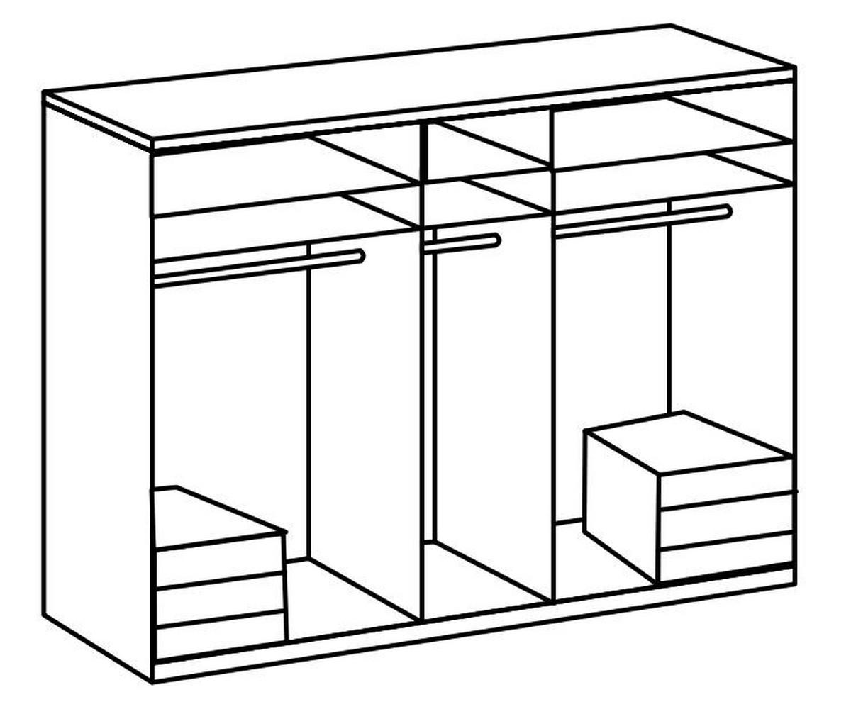 DREHTÜRENSCHRANK in Weiss, Eichefarben  - Chromfarben/Weiss, Modern, Holzwerkstoff (250/236/58cm) - MID.YOU