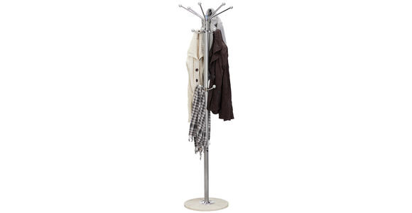 KLEIDERSTÄNDER in Silberfarben, Weiß 37/170/37 cm - Silberfarben/Weiß, Design, Stein/Metall (37/170/37cm) - Carryhome