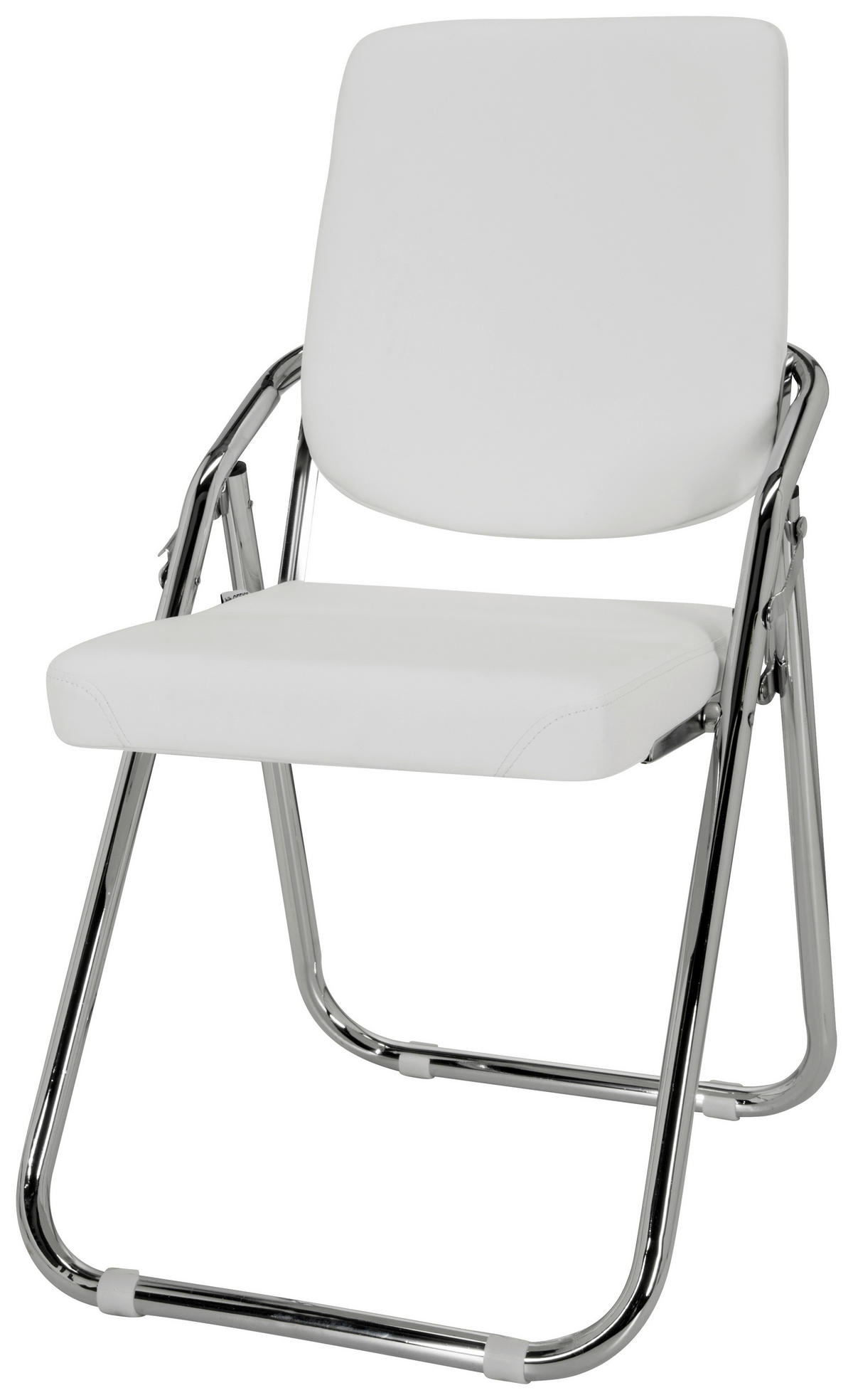 BESUCHERSTUHL Weiß  - Chromfarben/Weiß, Basics, Textil/Metall (46/90/40cm) - MID.YOU
