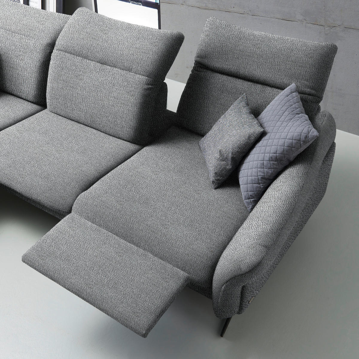ECKSOFA in Webstoff Hellgrau  203/299 cm  - Anthrazit/Hellgrau, Design, Textil/Metall (203/299cm) - Himolla