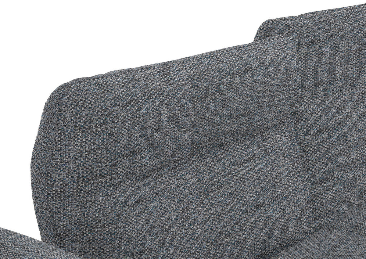ECKSOFA in Webstoff Grau  290/223 cm  - Schwarz/Grau, Design, Textil/Metall (290/223cm) - Moderano