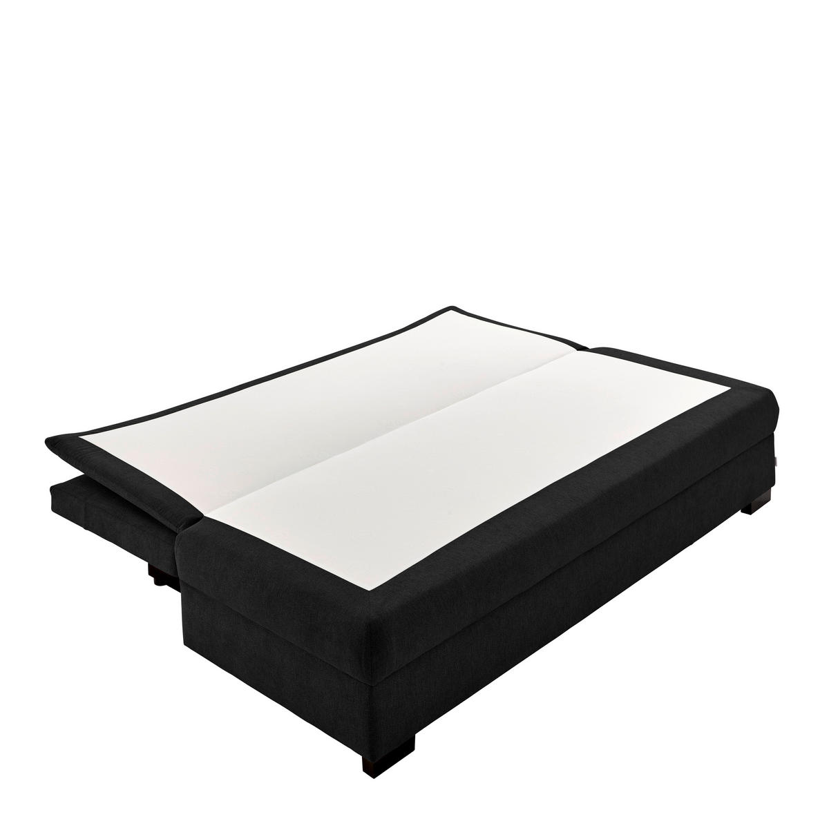 SCHLAFSOFA Samt Schwarz  - Schwarz, KONVENTIONELL, Kunststoff/Textil (207/94/90cm) - Carryhome