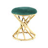 TABURETKA, kov, textil, 40/49/40 cm - zlatá/zelená, Trend, kov/textil (40/49/40cm)