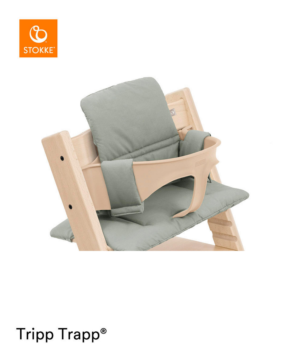 HOCHSTUHLEINLAGE Tripp Trapp  - Grün, Basics, Textil (28/21/7cm) - Stokke