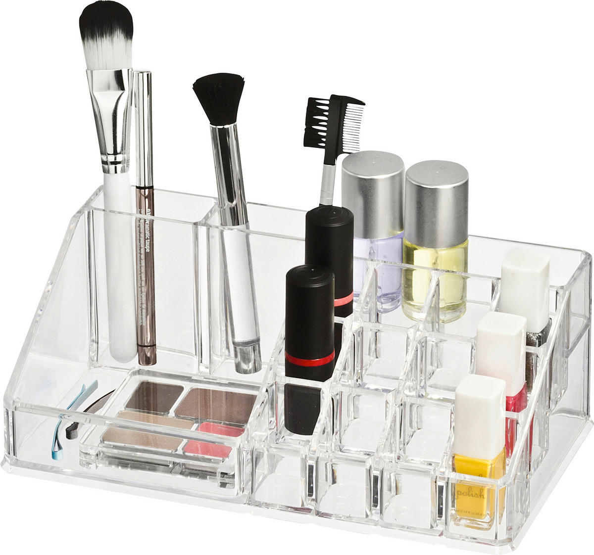 ORGANIZÉR NA KOZMETIKU priehľadné - priehľadné, Basics, plast (9/6,5/9cm)