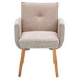 ARMLEHNSTUHL  in Webstoff, Mikrofaser  - Taupe/Hellbraun, Design, Holz/Textil (67/86/67cm) - Linea Natura