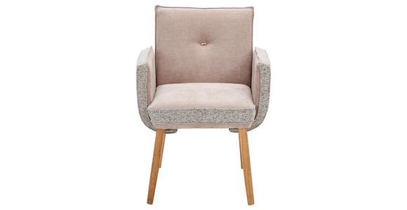 ARMLEHNSTUHL  in Webstoff, Mikrofaser  - Taupe/Hellbraun, Design, Holz/Textil (67/86/67cm) - Linea Natura