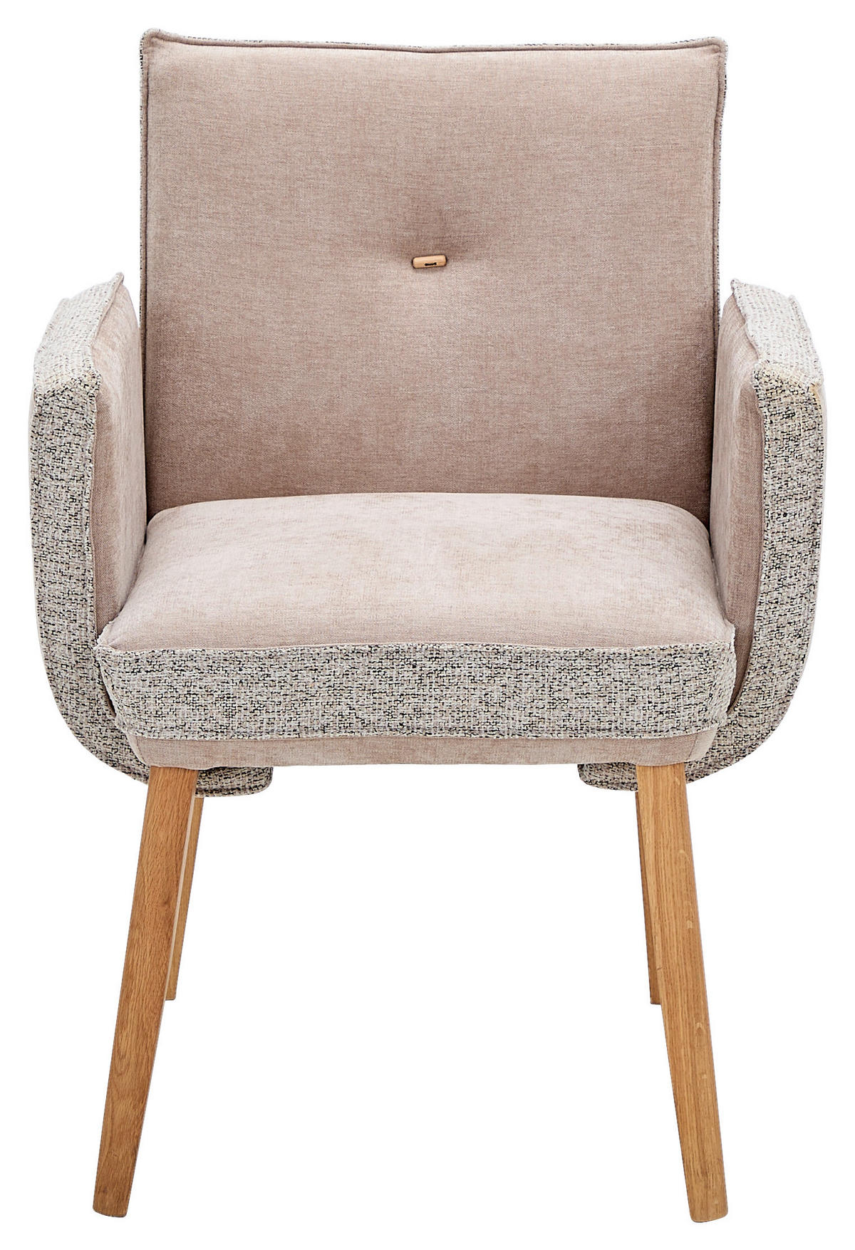 ARMLEHNSTUHL  in Webstoff, Mikrofaser  - Taupe/Hellbraun, Design, Holz/Textil (67/86/67cm) - Linea Natura