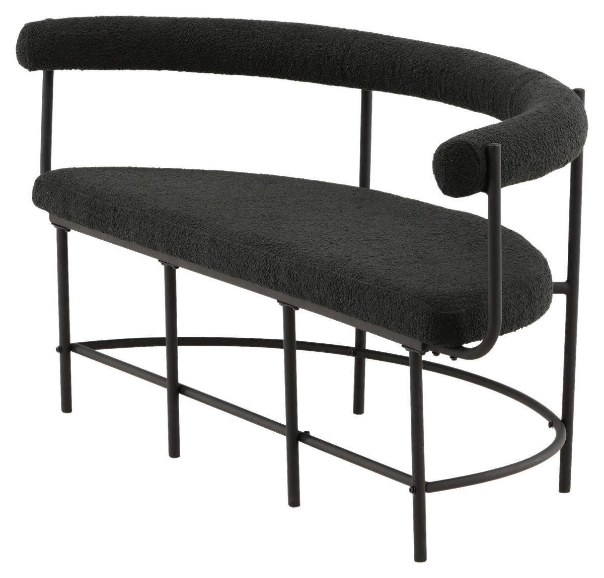 SITTBÄNK i metall, textil svart  - svart, Design, metall/textil (165/75/51cm) - Livetastic