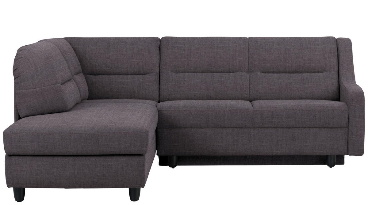 ECKSOFA in Chenille Schieferfarben  208/226 cm  - Schieferfarben/Schwarz, KONVENTIONELL, Textil (208/226cm) - Sedda