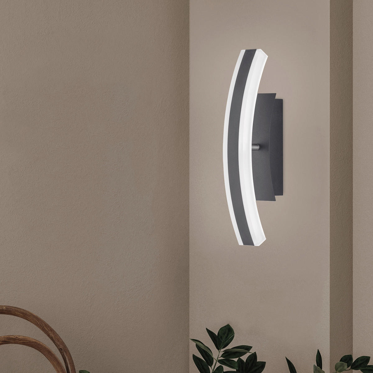 LED-WANDLEUCHTE Stiff TW   - Nickelfarben, Design, Metall (7/36,5cm) - Fischer & Honsel