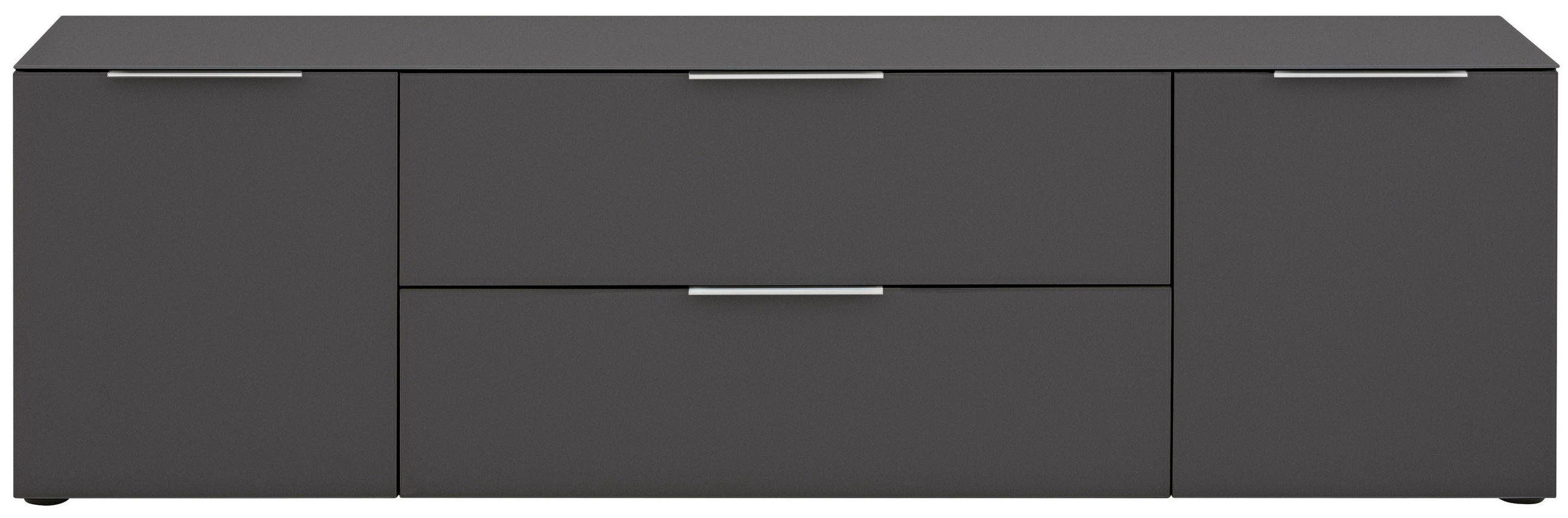 LOWBOARD Anthrazit - Anthrazit/Schwarz, Design, Glas/Holzwerkstoff (180,4/53,9/40cm)