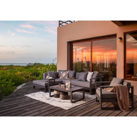 LOUNGEGARNITUR 180/248 cm Aluminium  - Anthrazit, Design, Glas/Textil (180/248cm) - Amatio