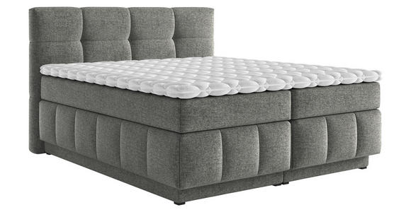 BOXSPRINGBETT 180/200 cm  in Dunkelgrau  - Dunkelgrau/Schwarz, KONVENTIONELL, Kunststoff/Textil (180/200cm) - Carryhome