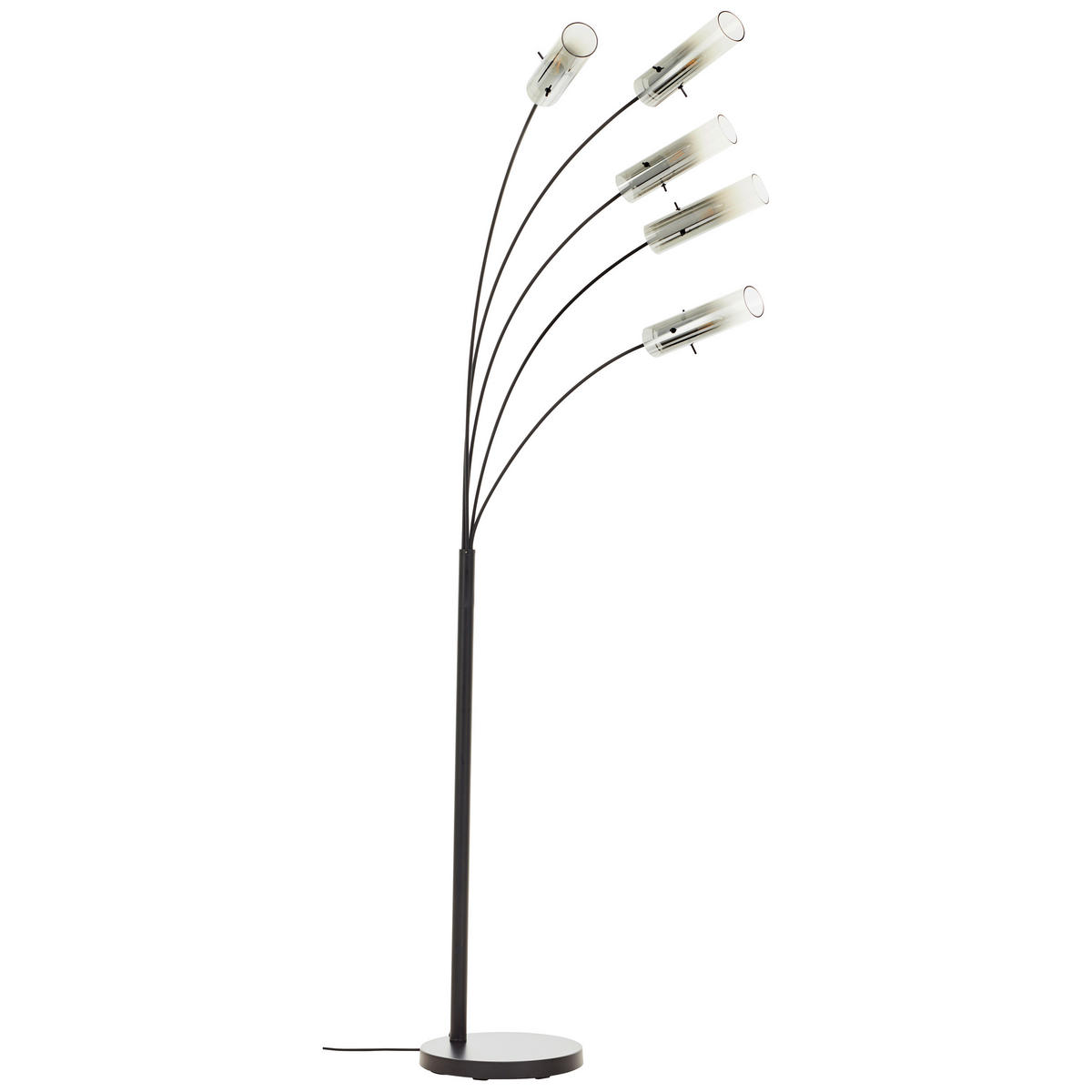 BOGENLEUCHTE - Schwarz/Grau, Design, Glas/Metall (200cm) - Brilliant