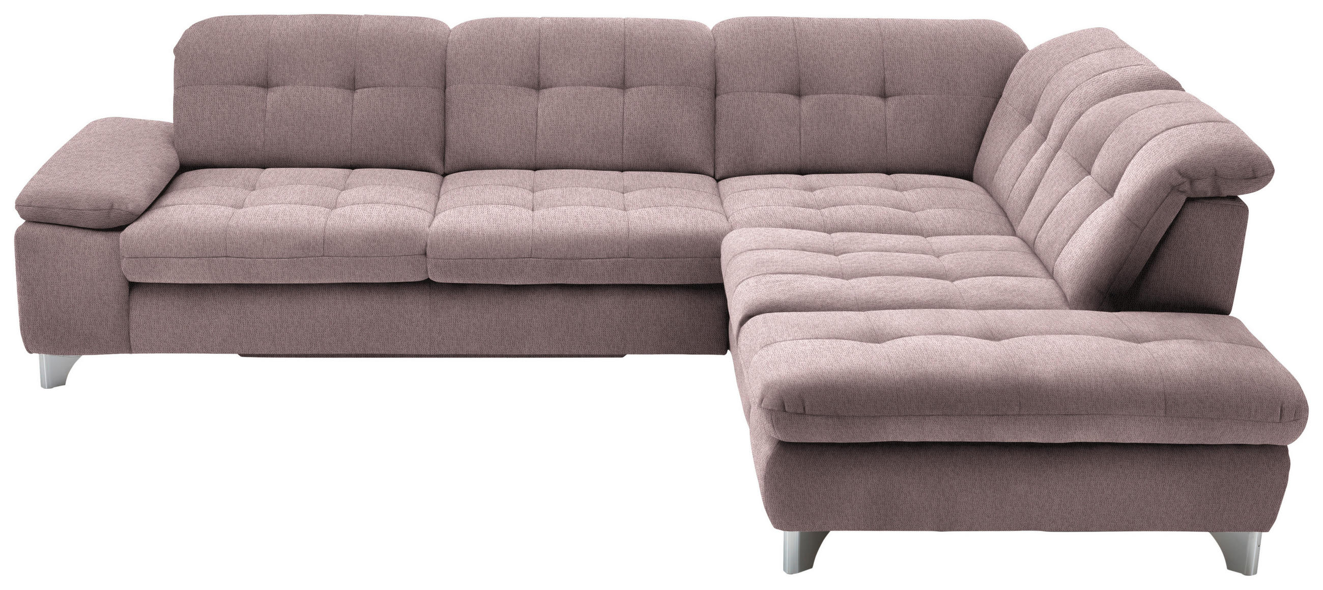 ECKSOFA in Chenille Altrosa  - Chromfarben/Altrosa, Design, Textil/Metall (310/260cm) - Beldomo Speed