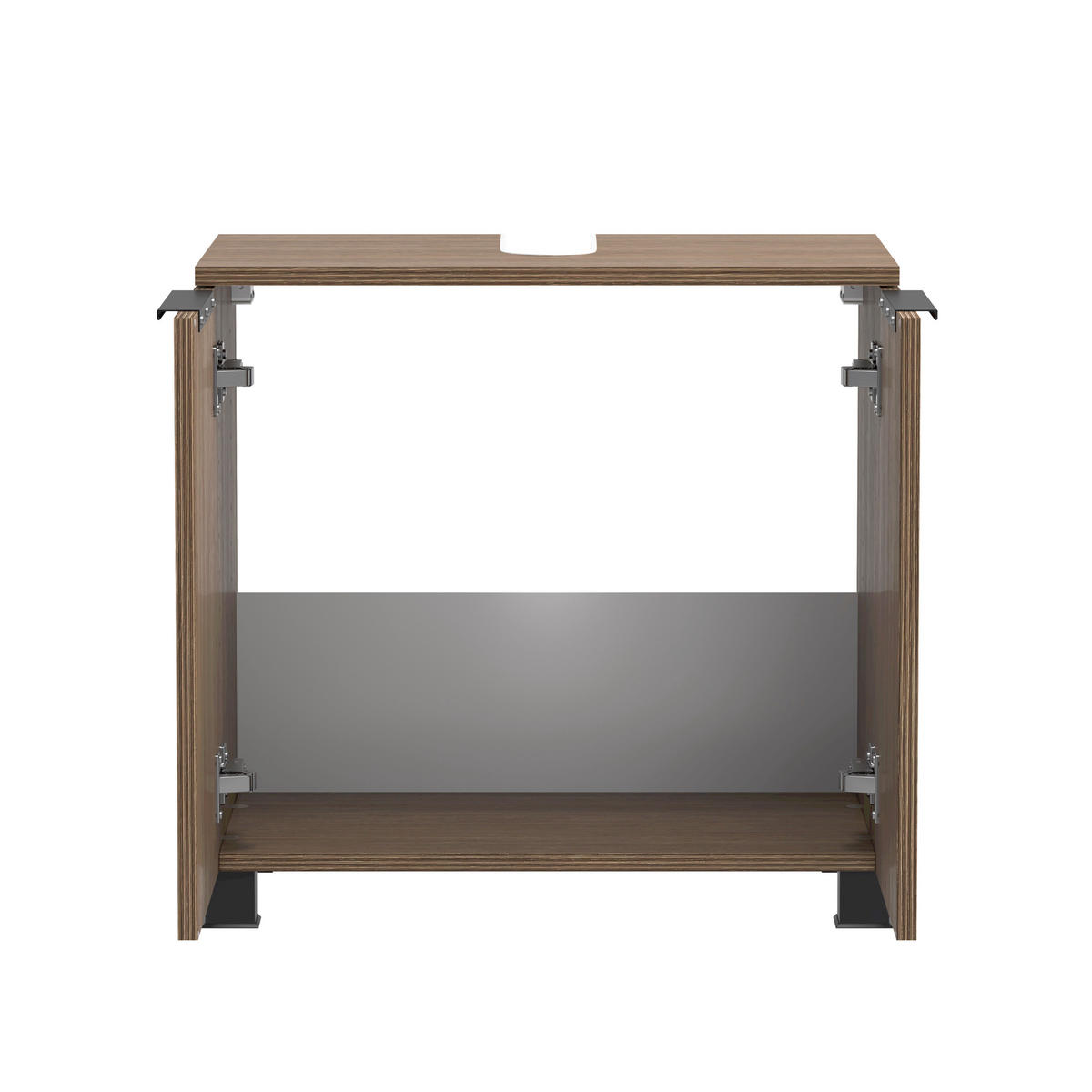 WASCHBECKENUNTERSCHRANK 60/54/35 cm  - Dunkelbraun/Schwarz, Natur, Holzwerkstoff/Kunststoff (60/54/35cm) - Held
