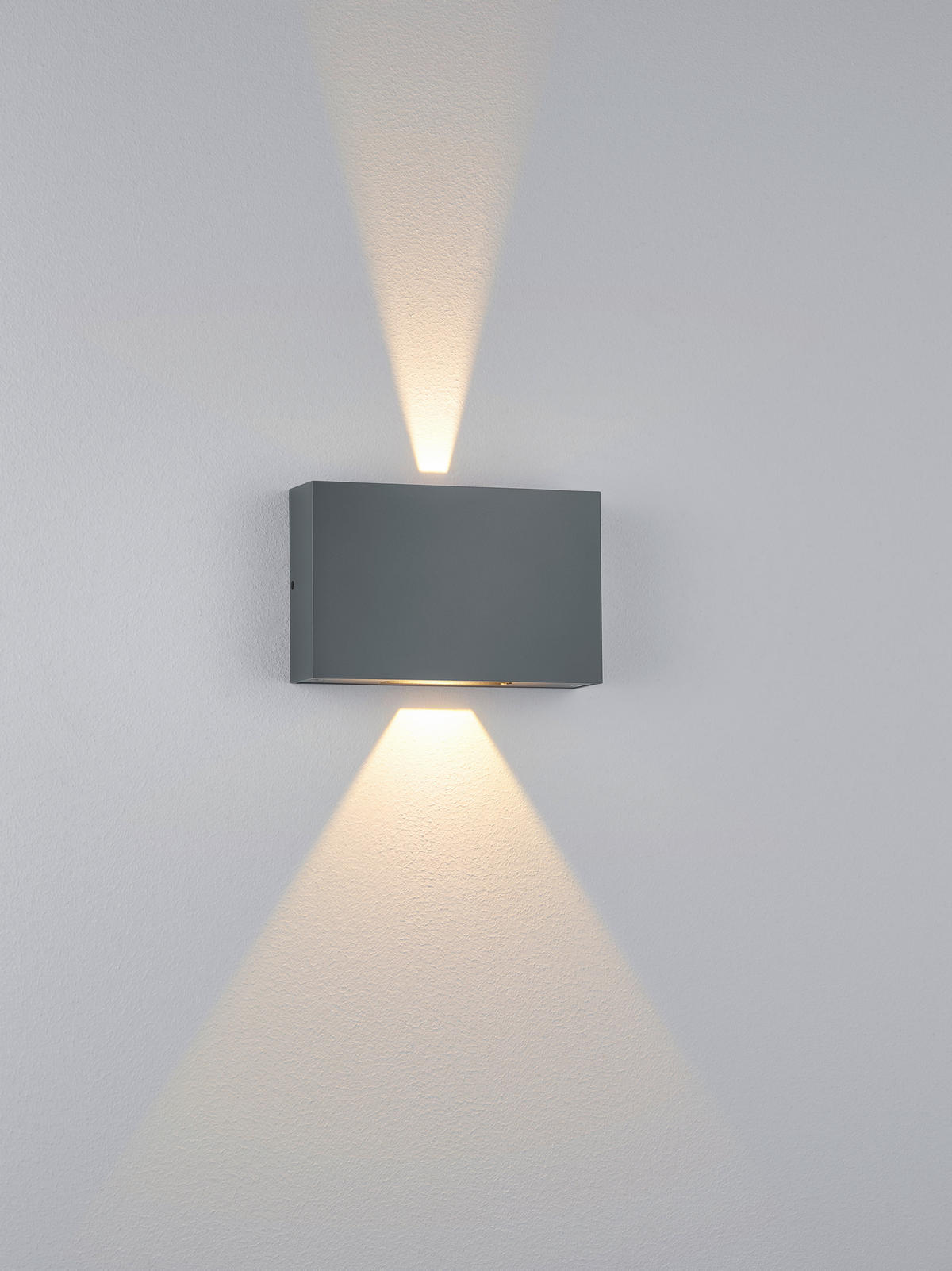 AUSSENWANDLEUCHTE Pari 18/11,5/4,5 cm  - Graphitfarben, Design, Glas/Metall (18/11,5/4,5cm) - Helestra
