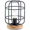 TISCHLEUCHTE Gwen 20/26,5 cm   - Schwarz/Braun, Design, Holz/Metall (20/26,5cm) - Brilliant