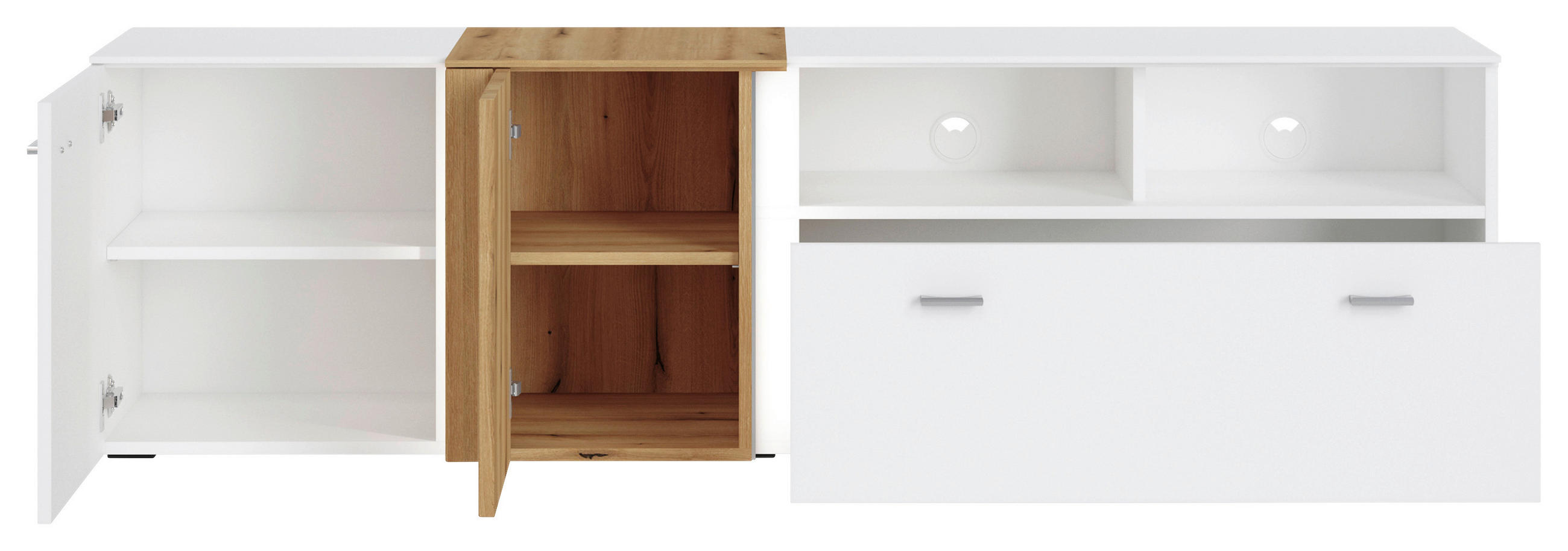 KOMODA POD TELEVIZI, 178/51/44 cm - Konvenční, kov/kompozitní dřevo (178/51/44cm) - Hom`in