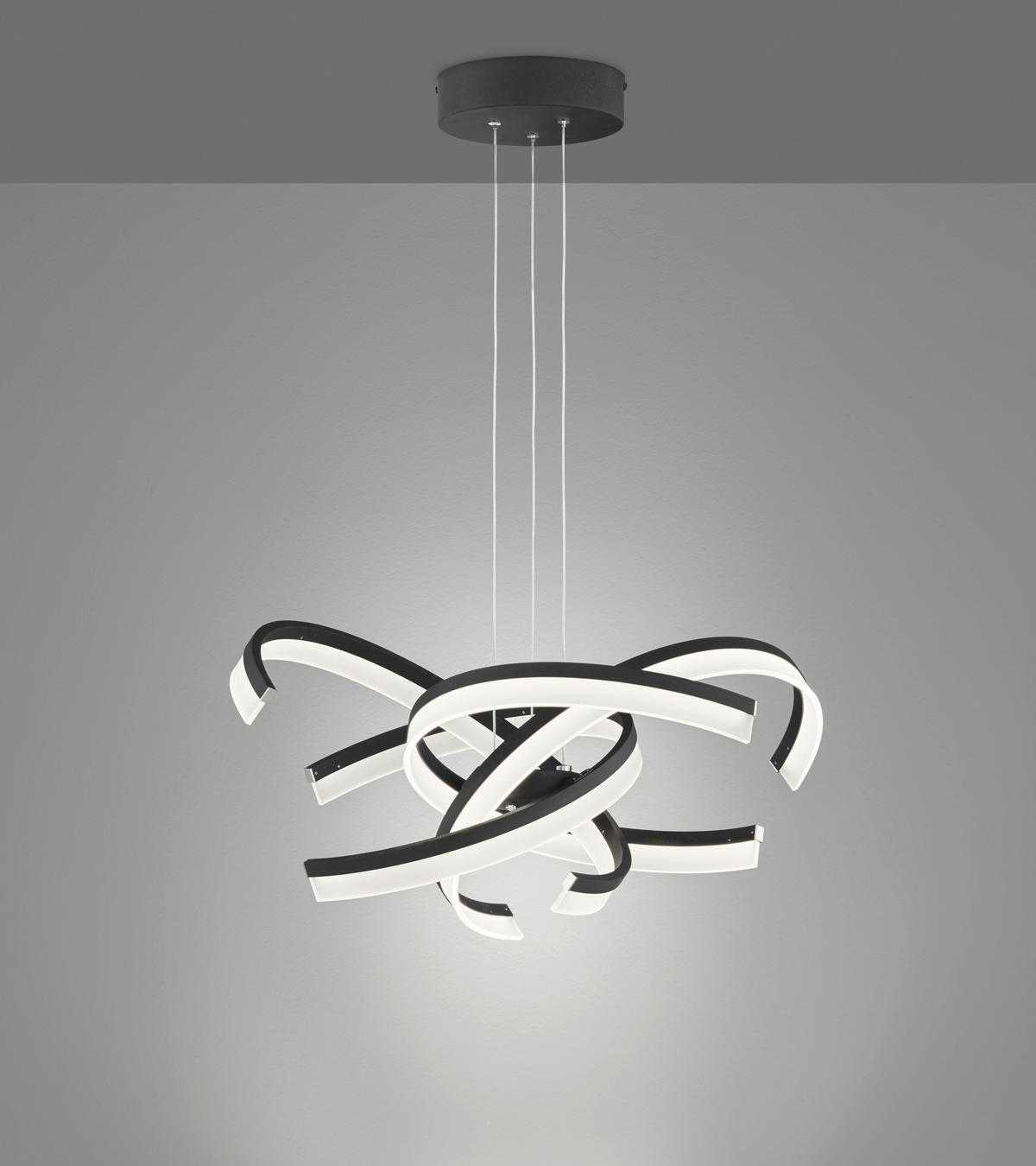 LED-PENDELLEUCHTE 53/150 cm  - Sandfarben/Schwarz, Design, Metall (53/150cm) - Fischer & Honsel