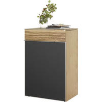 SCHUHSCHRANK  in 64/98/42,5 cm  - Eichefarben/Silberfarben, Design, Glas/Holz (64/98/42,5cm) - Voglauer