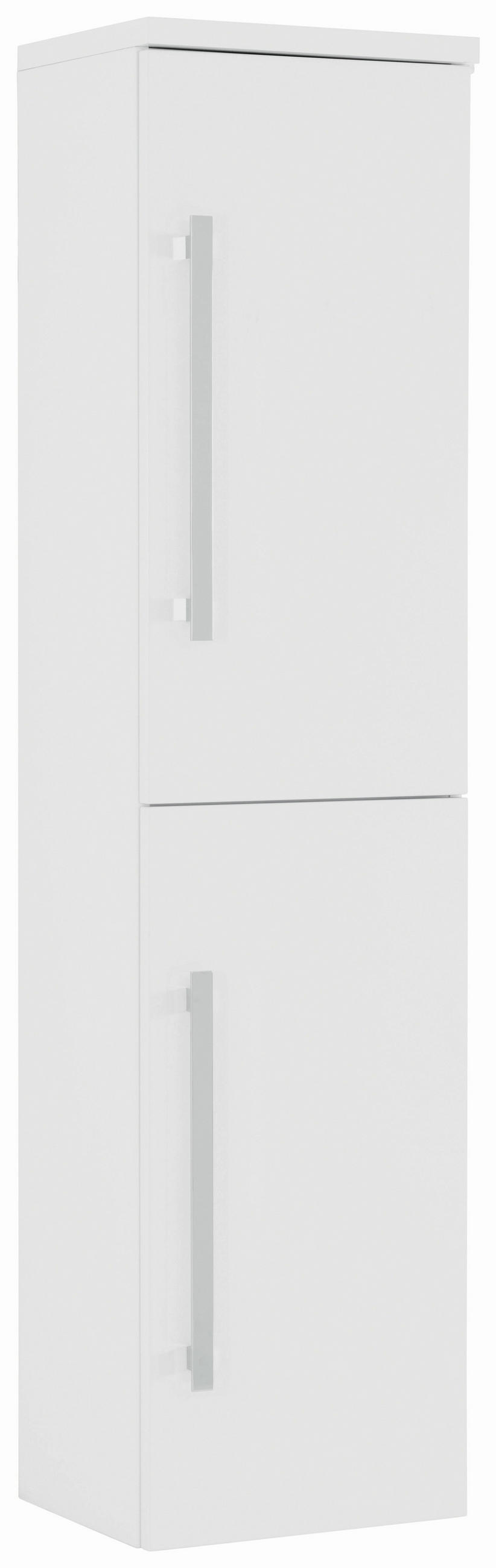 VYSOKÁ SKRINKA, biela, biela, 40/163/33 cm - biela/chrómová, Design, kov/kompozitné drevo (40/163/33cm) - Novel