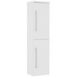 HOCHSCHRANK 40/163/33 cm  - Chromfarben/Weiß, Design, Glas/Holzwerkstoff (40/163/33cm) - Novel