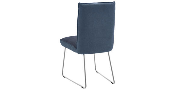 STUHL - Blau/Edelstahlfarben, Design, Textil/Metall (49/93/59cm) - Dieter Knoll