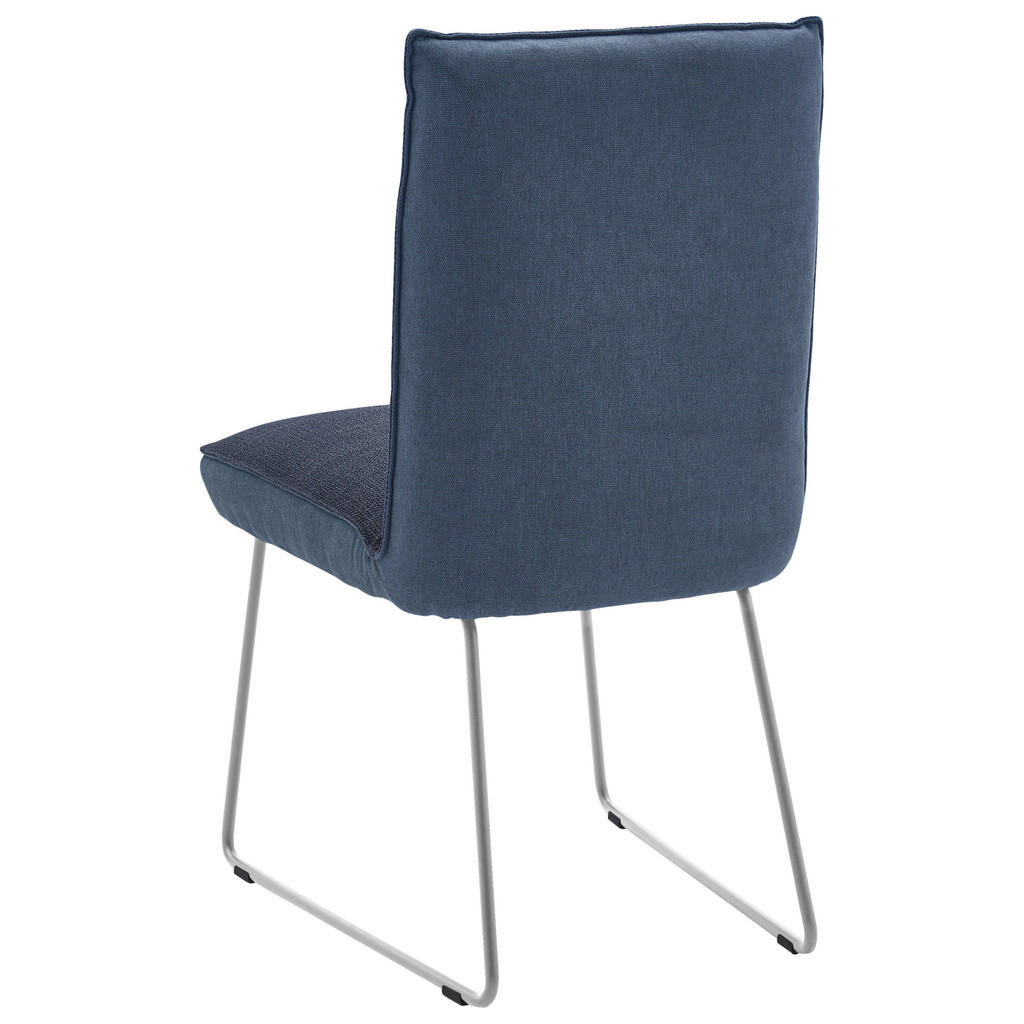 Thumbnail - Dieter Knoll Stuhl, Blau, Edelstahl, Dunkelblau, Metall, Textil, Kufe, 49x93x59 cm, Beinauswahl, Lederauswahl, Stoffausw...