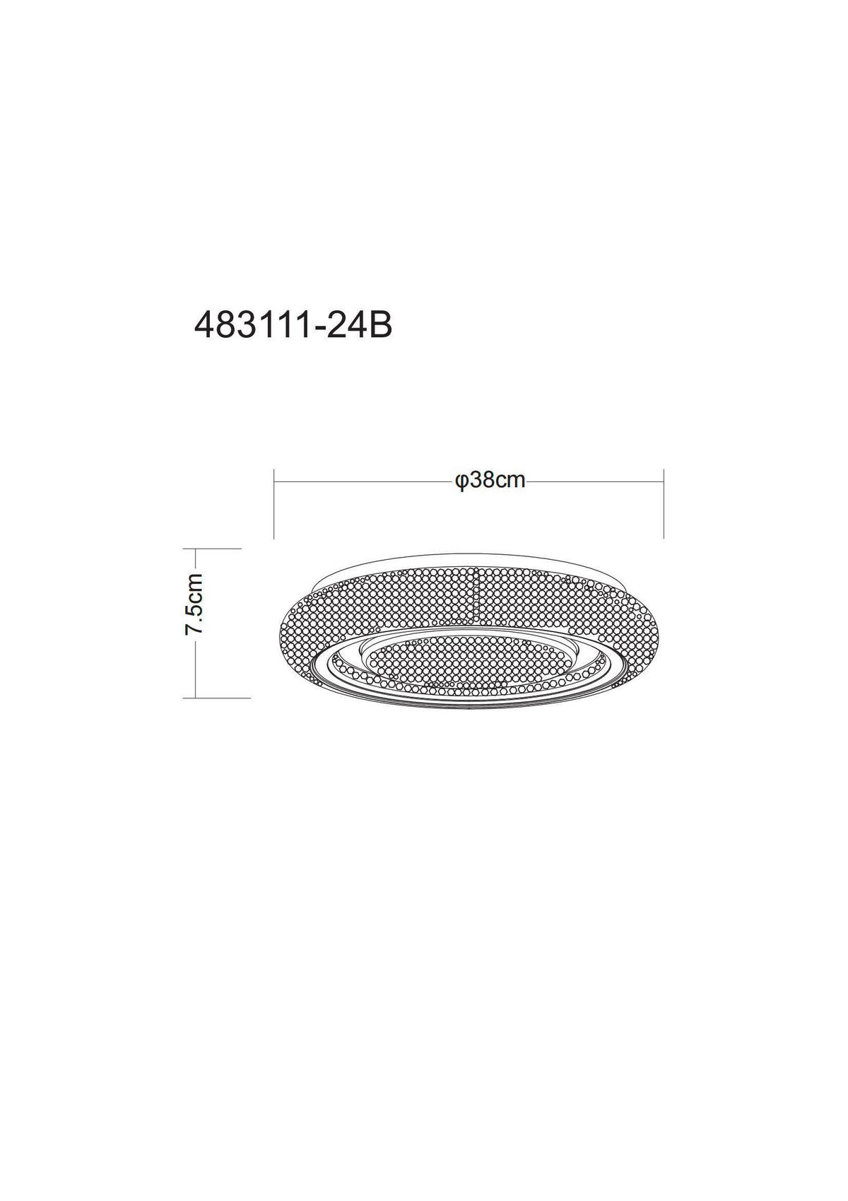 LED-DECKENLEUCHTE  38/7,5 cm    - Klar/Chromfarben, Basics, Kunststoff/Metall (38/7,5cm) - Globo