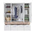 KLEIDERSCHRANK 4-türig Sonoma Eiche, Weiß - Alufarben/Weiß, Design, Glas/Holzwerkstoff (180/198/55cm) - Carryhome