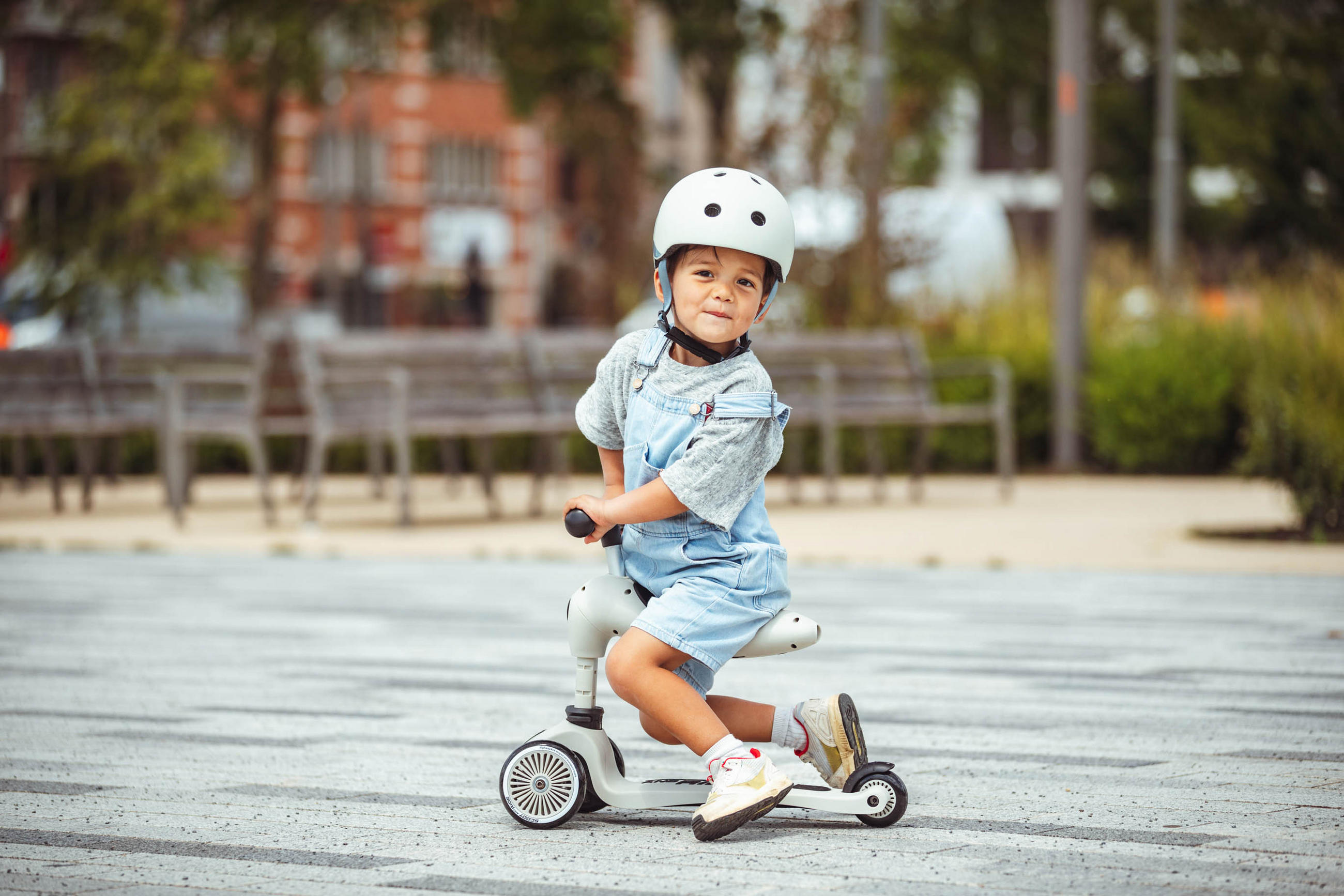 LAUFRAD/KINDERSCOOTER 2in1 Highwaykick 1  - Hellgrau, Trend, Kunststoff/Metall (24/37/55cm) - Scoot and Ride