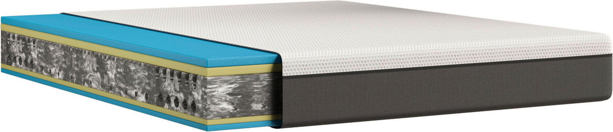 WENDEMATRATZE 160/200 cm, Höhe ca.: 25 cm, Wendematratze mit unterschiedlichen Härtegraden, H2 + H3 = mittel + fest, 5-Zonen - Weiß/Grau, Basics, Textil (160/200cm) - Emma