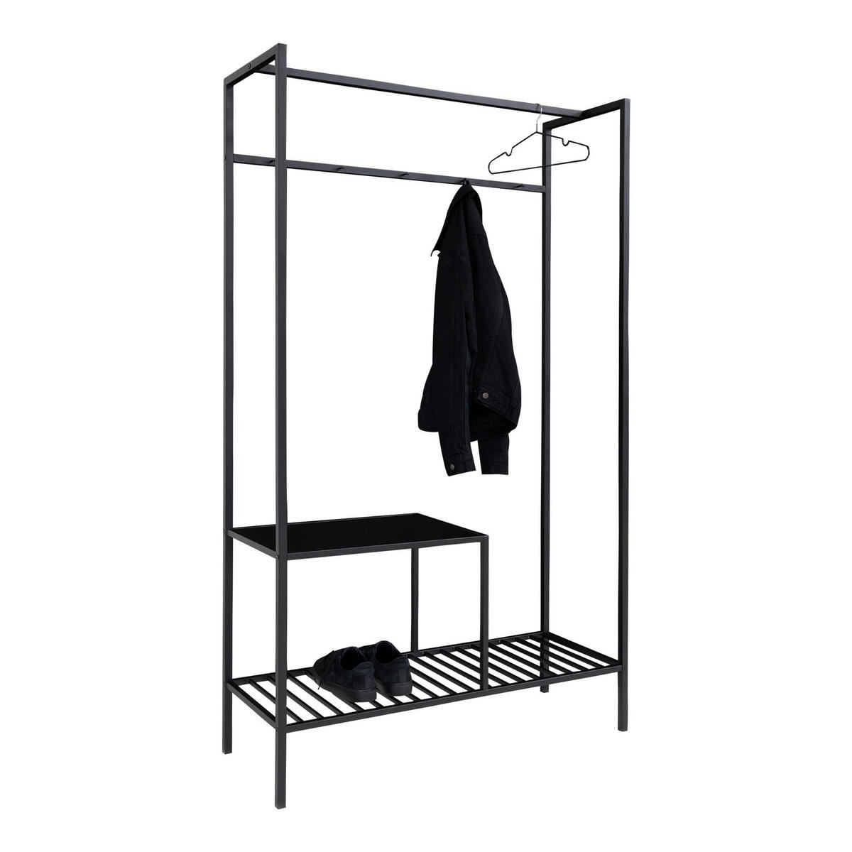 GARDEROBE  in 101/170/38 cm  - Schwarz, Basics, Holzwerkstoff/Metall (101/170/38cm) - MID.YOU