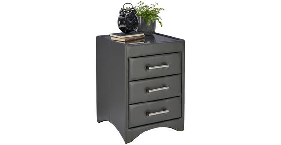 NACHTKÄSTCHEN in Grau - Chromfarben/Braun, KONVENTIONELL, Glas/Holzwerkstoff (46/63,50/46cm) - Esposa