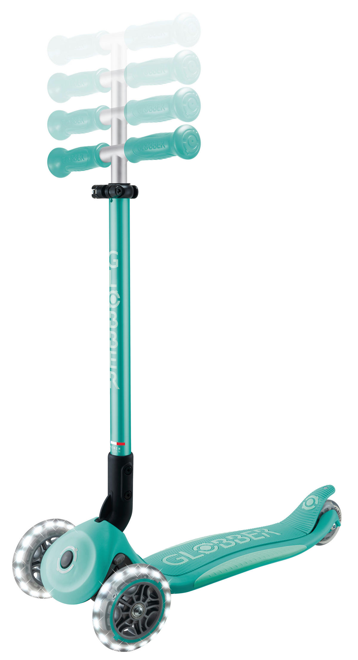 KINDERSCOOTER ELITE LIGHTS  - Mintgrün, Basics, Kunststoff (57.5/28/82.5cm) - GLOBBER