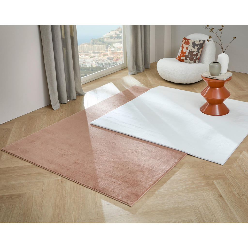Thumbnail - Novel Hochflorteppich Lagos, Weiß, Textil, quadratisch, 160x160 cm, Oeko-Tex® Standard 100, für Fußbodenheizung geeignet...