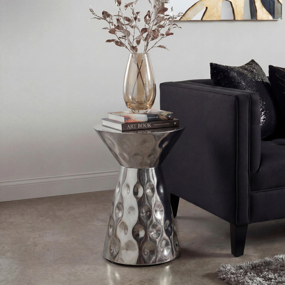 BEISTELLTISCH Silberfarben rund  - Silberfarben, Design, Metall (36/51/36cm) - Livetastic