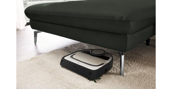 ECKSOFA in Echtleder Dunkelgrün 157/325 cm - Dunkelgrün/Schwarz, Design, Leder/Metall (157/325cm) - Dieter Knoll