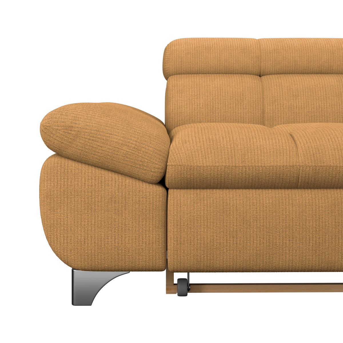 ECKSOFA Goldfarben Chenille  - Chromfarben/Goldfarben, KONVENTIONELL, Textil/Metall (312/234cm) - Livetastic