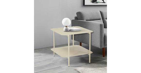 BEISTELLTISCH 48,4/45/40 cm Creme quadratisch  - Creme, Design, Metall (48,4/45/40cm) - Carryhome