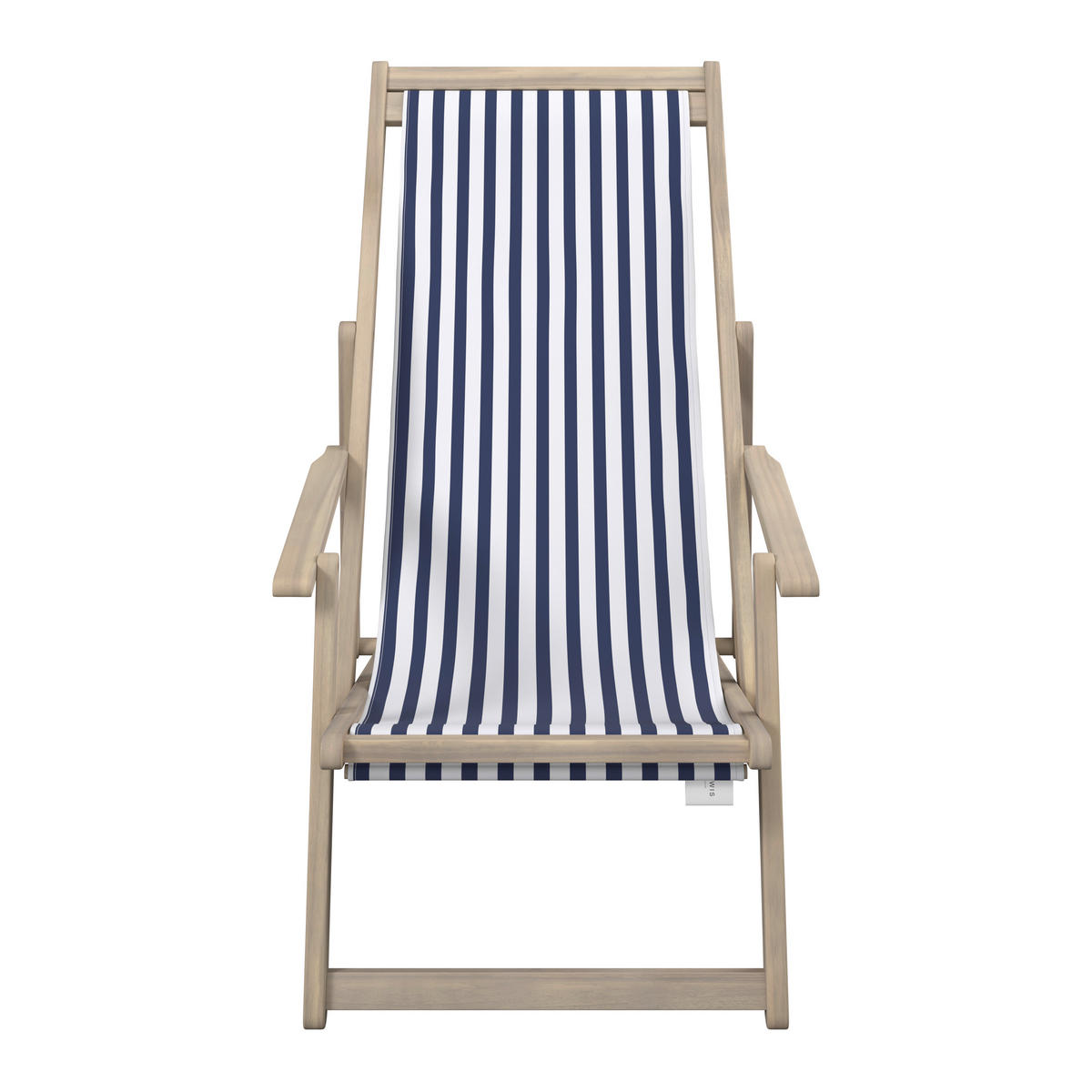 STRANDSTUHL Akazie Blau, Weiß, Akaziefarben  - Blau/Weiß, Basics, Holz/Textil (63/88/102cm) - Ambia Garden