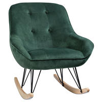 STOLICA ZA LJULJANJE 83/94/73 cm , zelena, prirodna boja, crna  - zelena/prirodna boja, Moderno, drvo/metal (83/94/73cm)