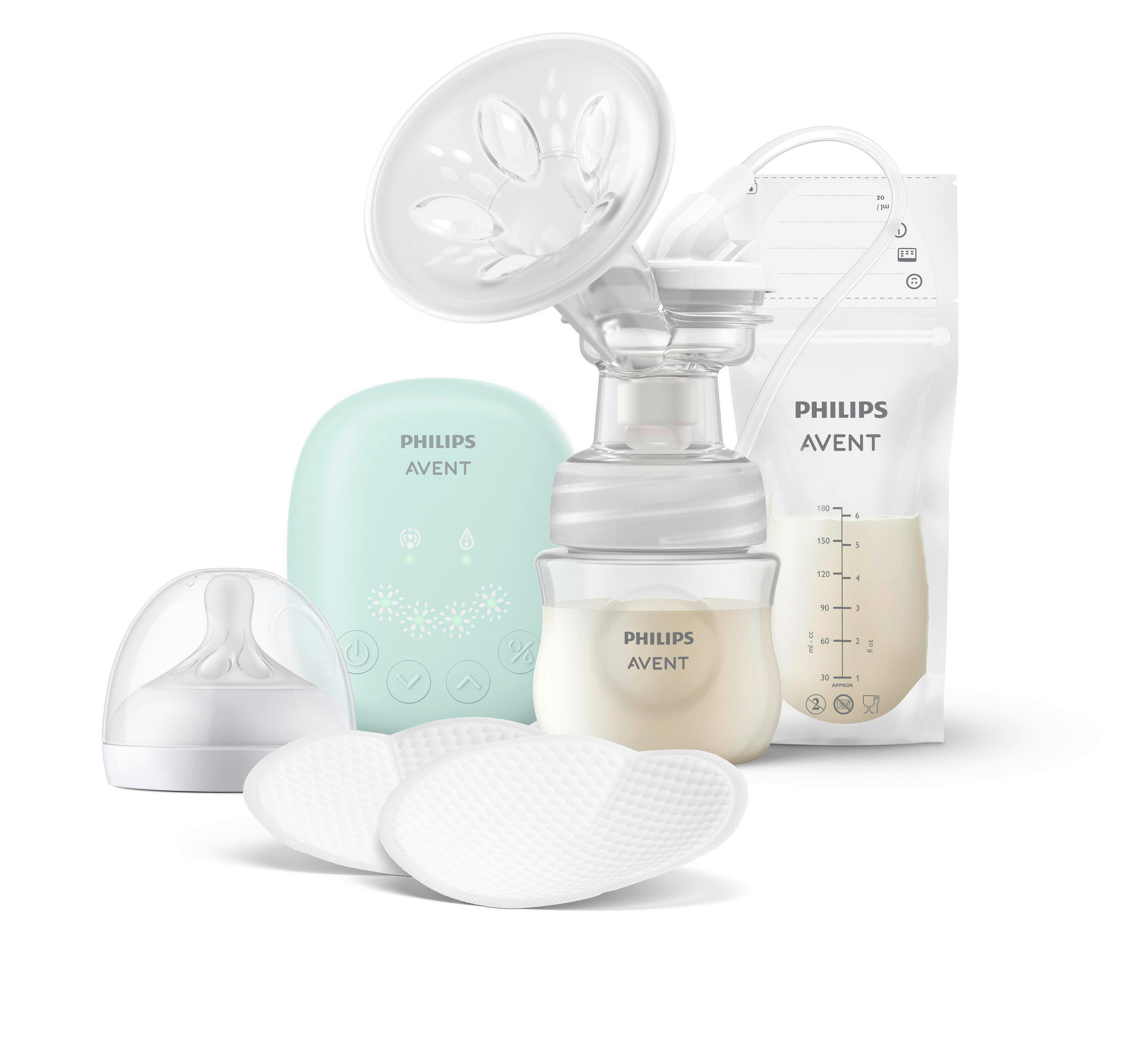 PUMPICA ZA MLEKO - višebojna, Osnovno, staklo (10,75/16,9/24,4cm) - Avent