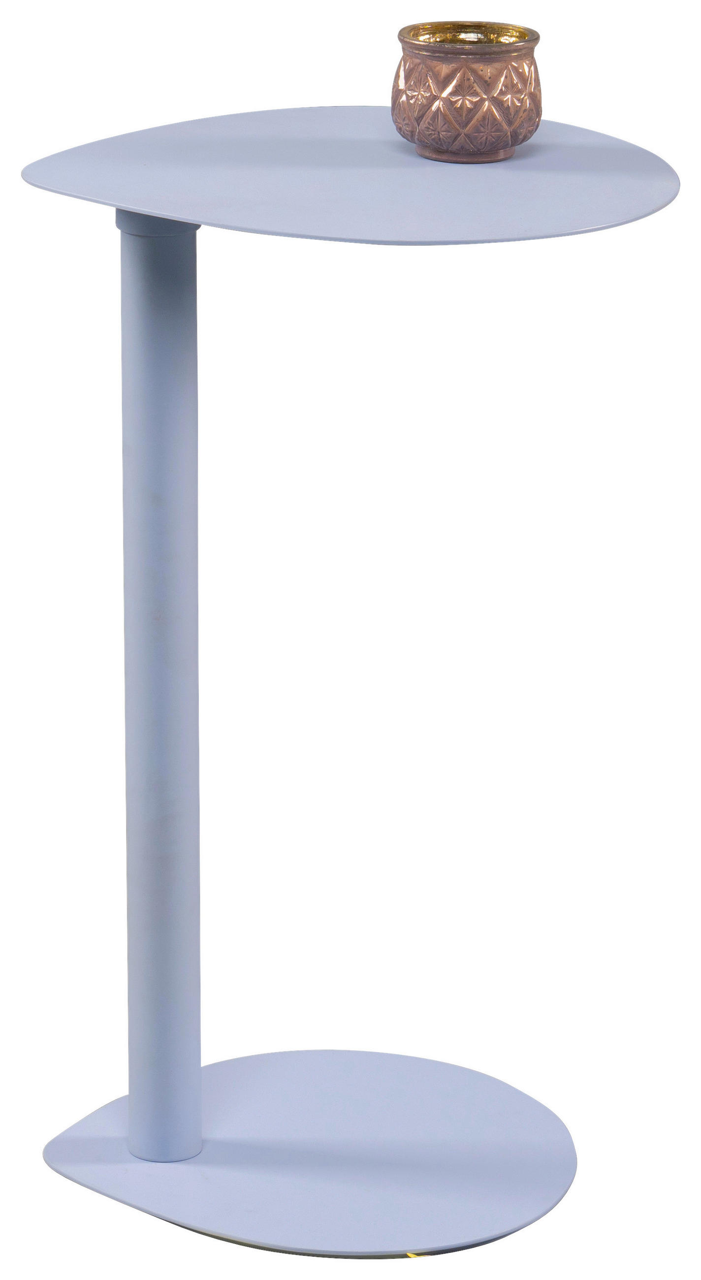 BEISTELLTISCH 34/32/53 cm Hellblau Freiform  - Hellblau, Design, Metall (34/32/53cm) - Xora