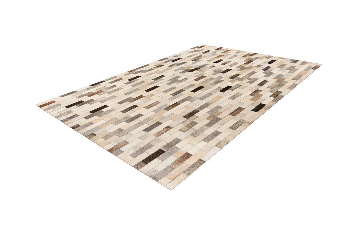 KOŽENÝ KOBEREC, 160/230 cm, šedá - šedá, Konvenční, textil/kůže (160/230cm)