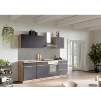 KÜCHENLEERBLOCK 240 cm   in Grau, Eiche Wotan  - Eiche Wotan/Grau, Design, Holzwerkstoff (240cm) - Held