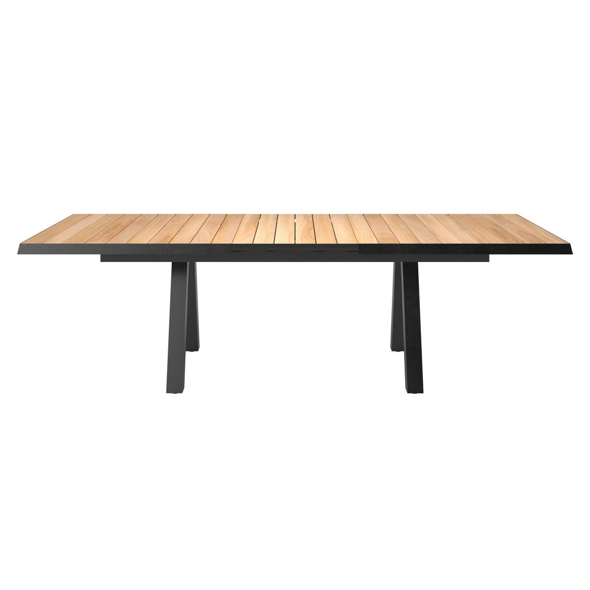 GARTENTISCH 205-265/103/76 cm Holz, Metall rechteckig  - Anthrazit/Teakfarben, Basics, Holz/Metall (205-265/103/76cm) - Siena Garden